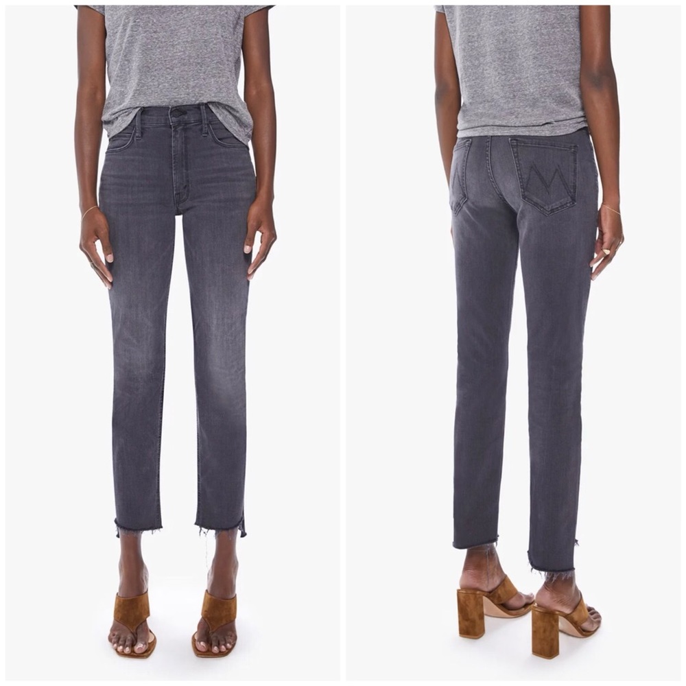 Mother Denim Mid Rise Dazzler Ankle Step Fray in Stargazing